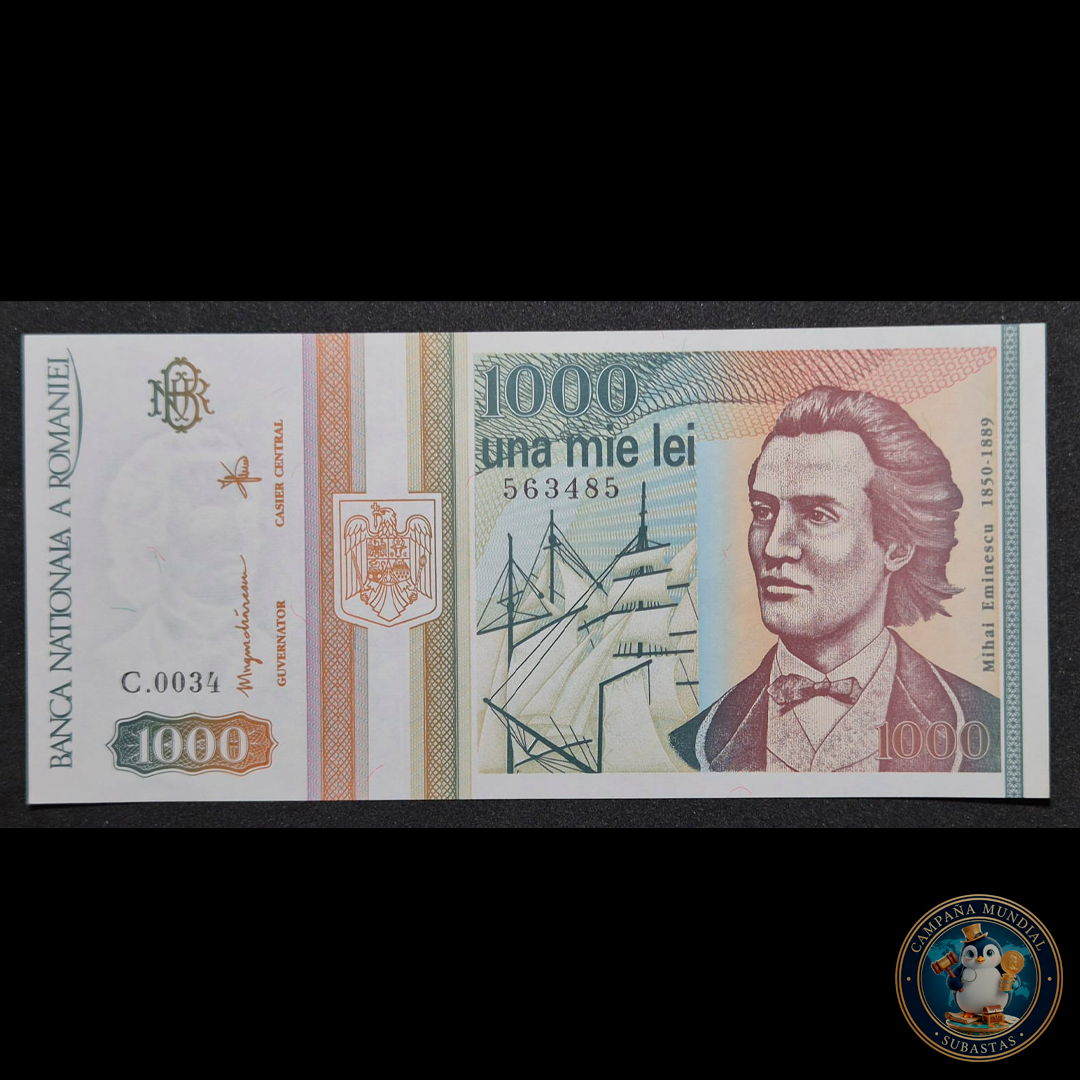 D438 .- BILLETE DE 1000 LEU RUMANOS. UNC   RUMANIA