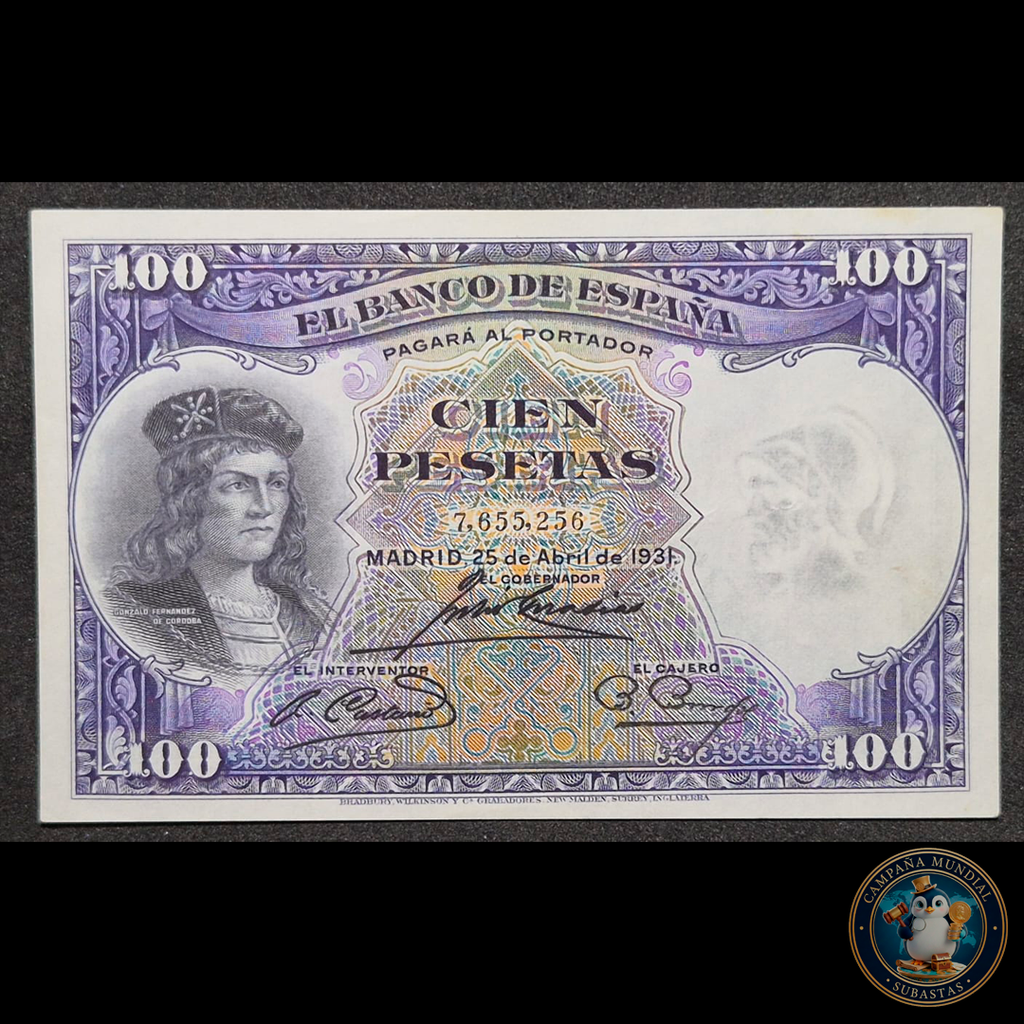 D441 .- BILLETE DE 100 PESETAS FECHADAS: 25 DE ABRIL DE 1931  XF+  ESPAÑA