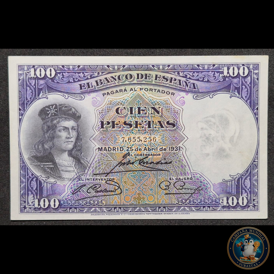 D441 .- BILLETE DE 100 PESETAS FECHADAS: 25 DE ABRIL DE 1931  XF+  ESPAÑA