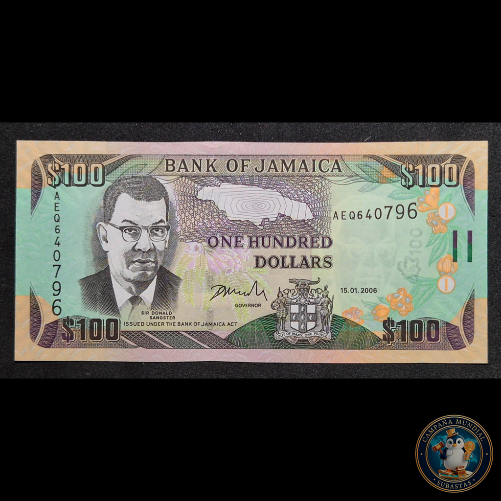 D448 .- BILLETE DE 100 DOLARES DE JAMAICA.  FECHADOS: 15.01.2006  UNC   JAMAICA