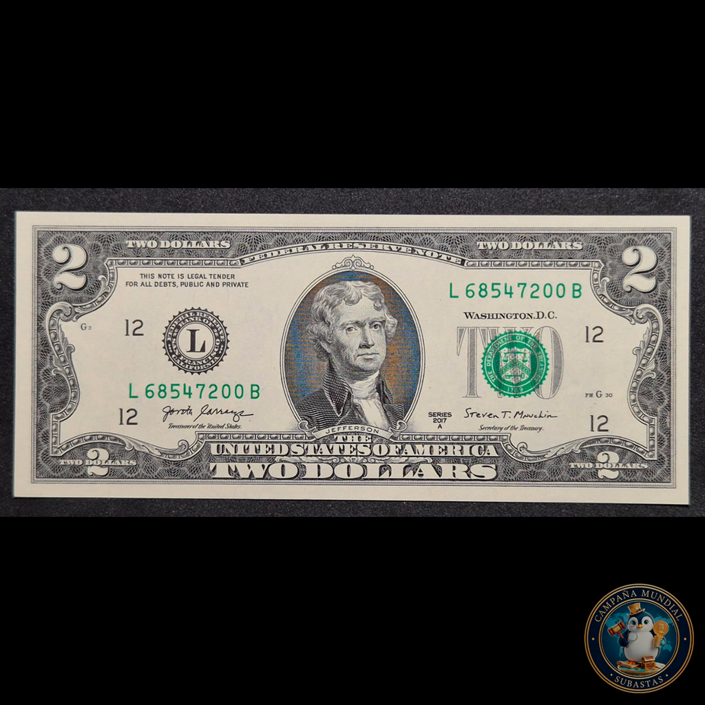 D449 .- BILLETE DE DOS(2) DOLARES ESTADOS UNIDENSES. UNC    USA