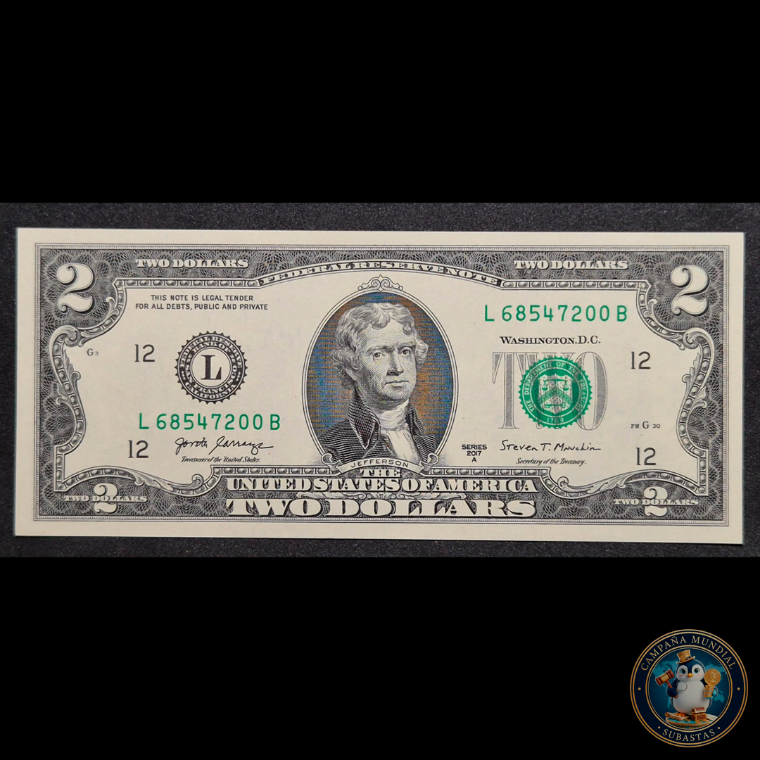 D449 .- BILLETE DE DOS(2) DOLARES ESTADOS UNIDENSES. UNC    USA