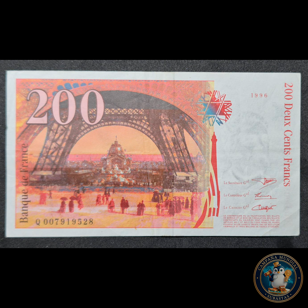 D460 .- BILLETE DE 200 FRANCOS FRANCESES. AÑO: 1996  XF-   FRANCIA