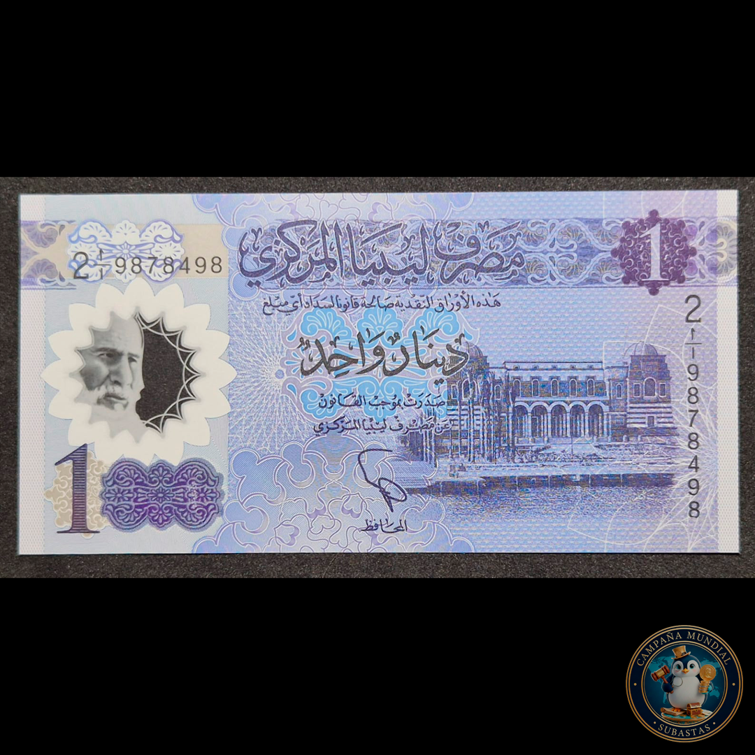 D453 .- BILLETE UN DINAR LIBIO. POLÍMERO UNC   LIBIA