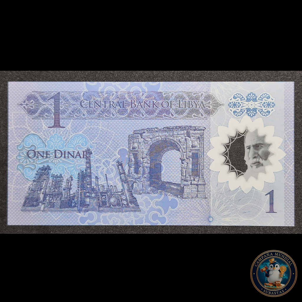 D453 .- BILLETE UN DINAR LIBIO. POLÍMERO UNC   LIBIA
