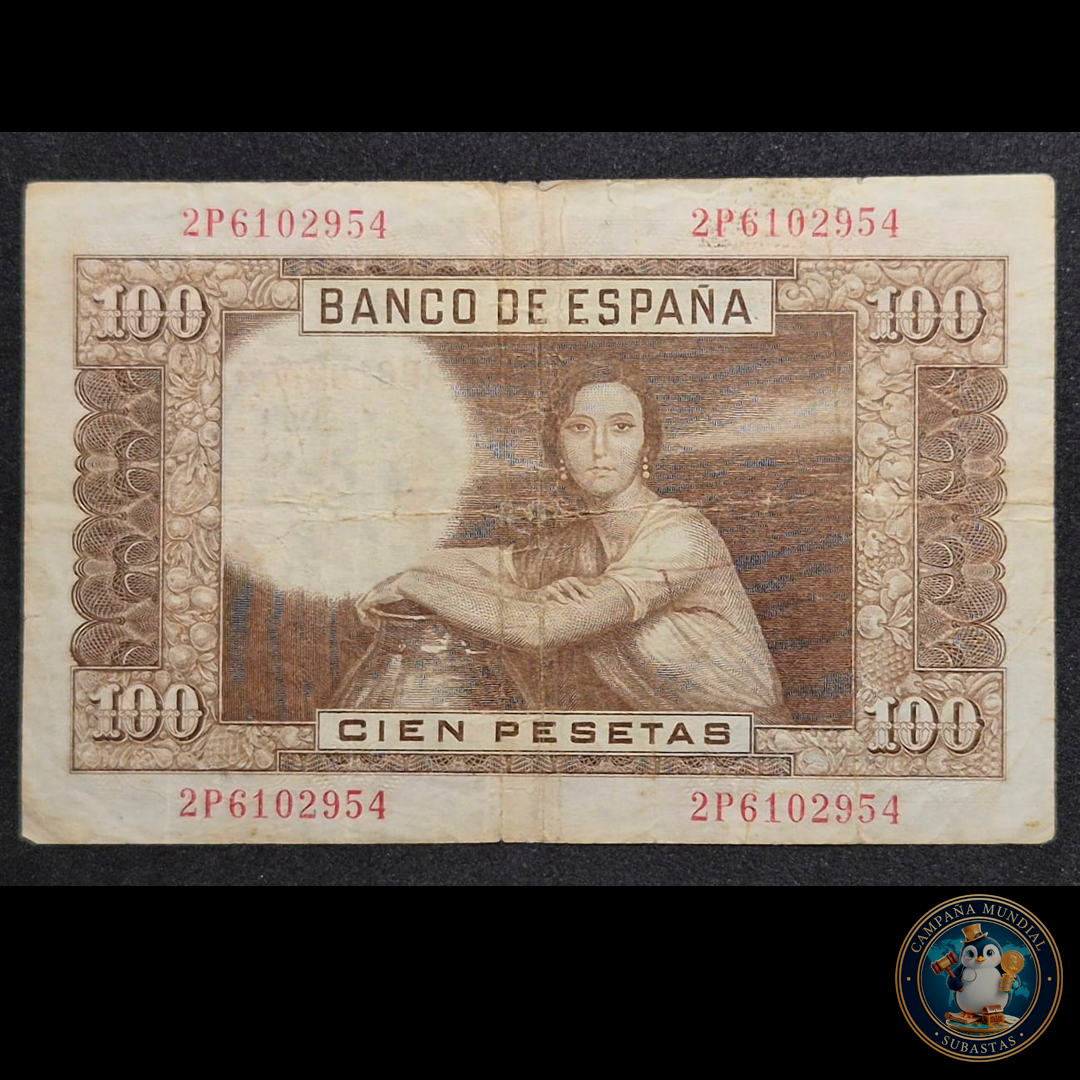 D457 .- BILLETE DE 100 PESETAS FECHADO: 7 DE ABRIL DE 1953. VF-   ESPAÑA