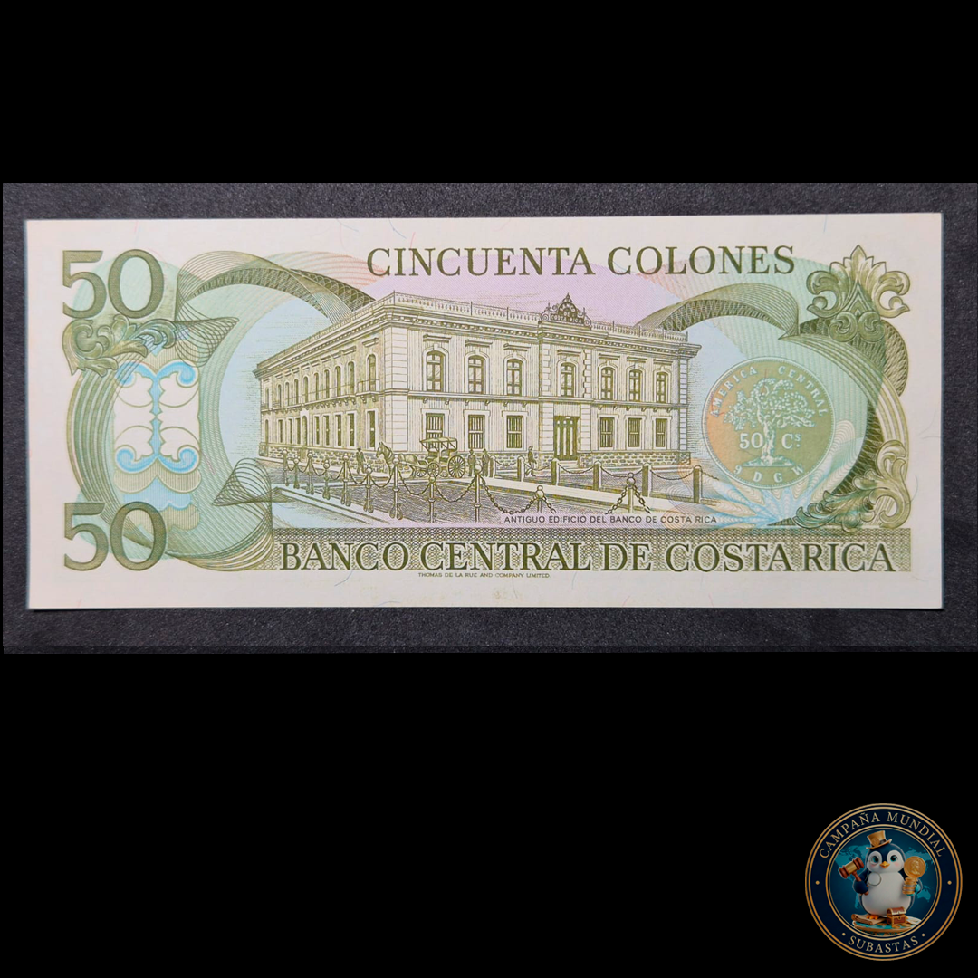 D462 .- BILLETE DE 50 COLONES FECHADO 7 DE JULIO DE 1993.  UNC    COSTA RICA