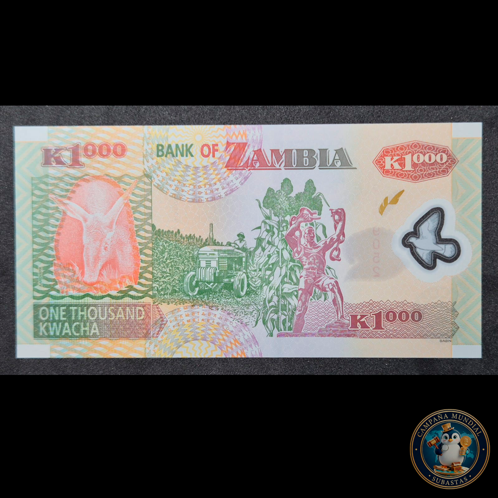 D465 .- BILLETE DE 1000 KWACHA DE ZAMBIA    UNC    ZAMBIA