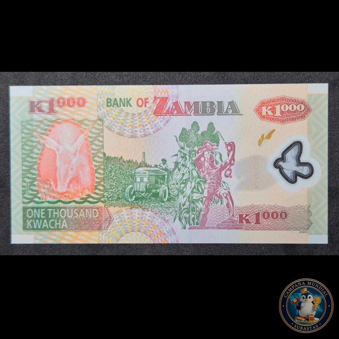 D465 .- BILLETE DE 1000 KWACHA DE ZAMBIA    UNC    ZAMBIA