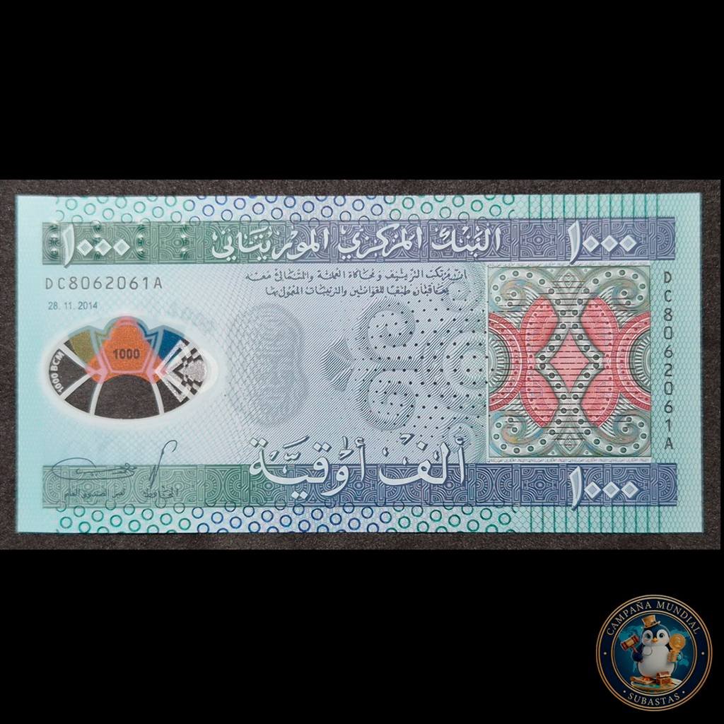 D476 .- BILLETE DE MIL OUGUIYA DE MAURITANIA.  UNC  MAURITANIA