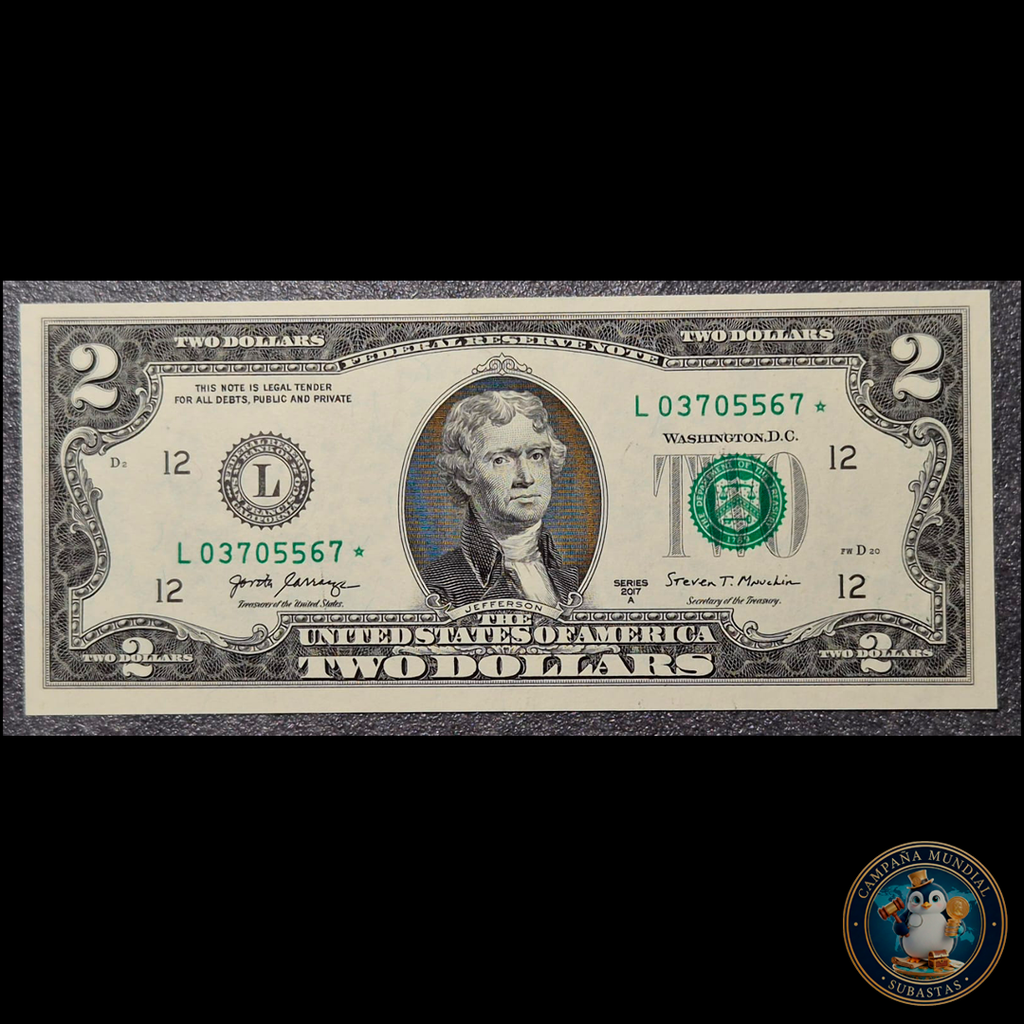 D481 .- BILLETE DE DOS(2) DOLARES DE REPOSICIÓN USA.    UNC     USA