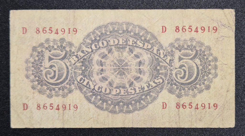 D484 .- BILLETE DE 5 PESETAS FECHADO: 12 DE ABRIL DE 1947.  VF   ESPAÑA