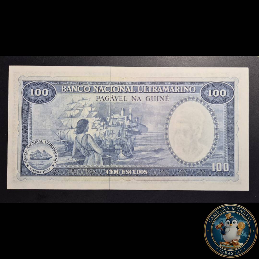 D820 .- BILLETE PORTUGUES DE 100 ESCUDOS, PERTENECIENTE AL BANCO NACIONAL ULTRAMARINO DE GUINEA   FECHADO: 17 DE OCTUBRE DE 1971.  GUINEA