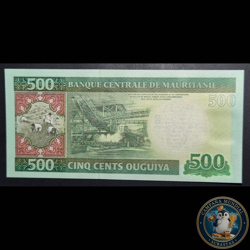 D823 .- BILLETE DE 500 OUGUIYA DE MAURITANIA.    UNC    MAURITANIA