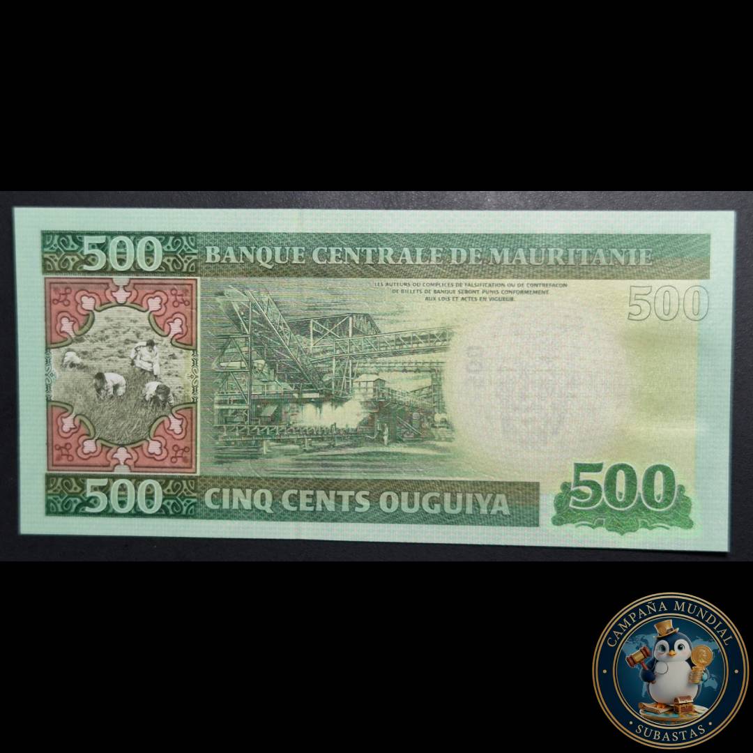 D823 .- BILLETE DE 500 OUGUIYA DE MAURITANIA.    UNC    MAURITANIA