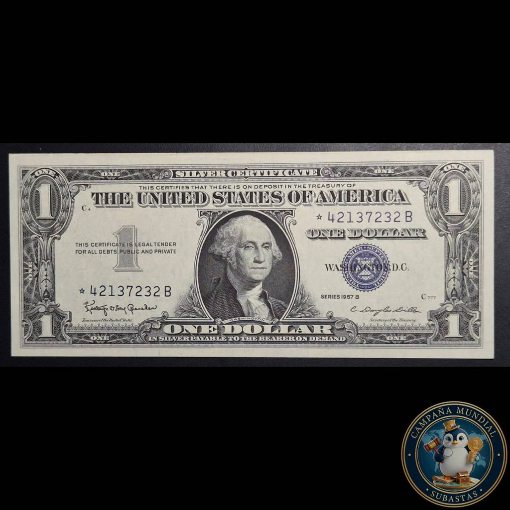 D824 .- BILLETE DE UN DÓLAR ESTADOUNIDENSE SERIE 1957 DE REPOCISIÓN.   UNC    USA