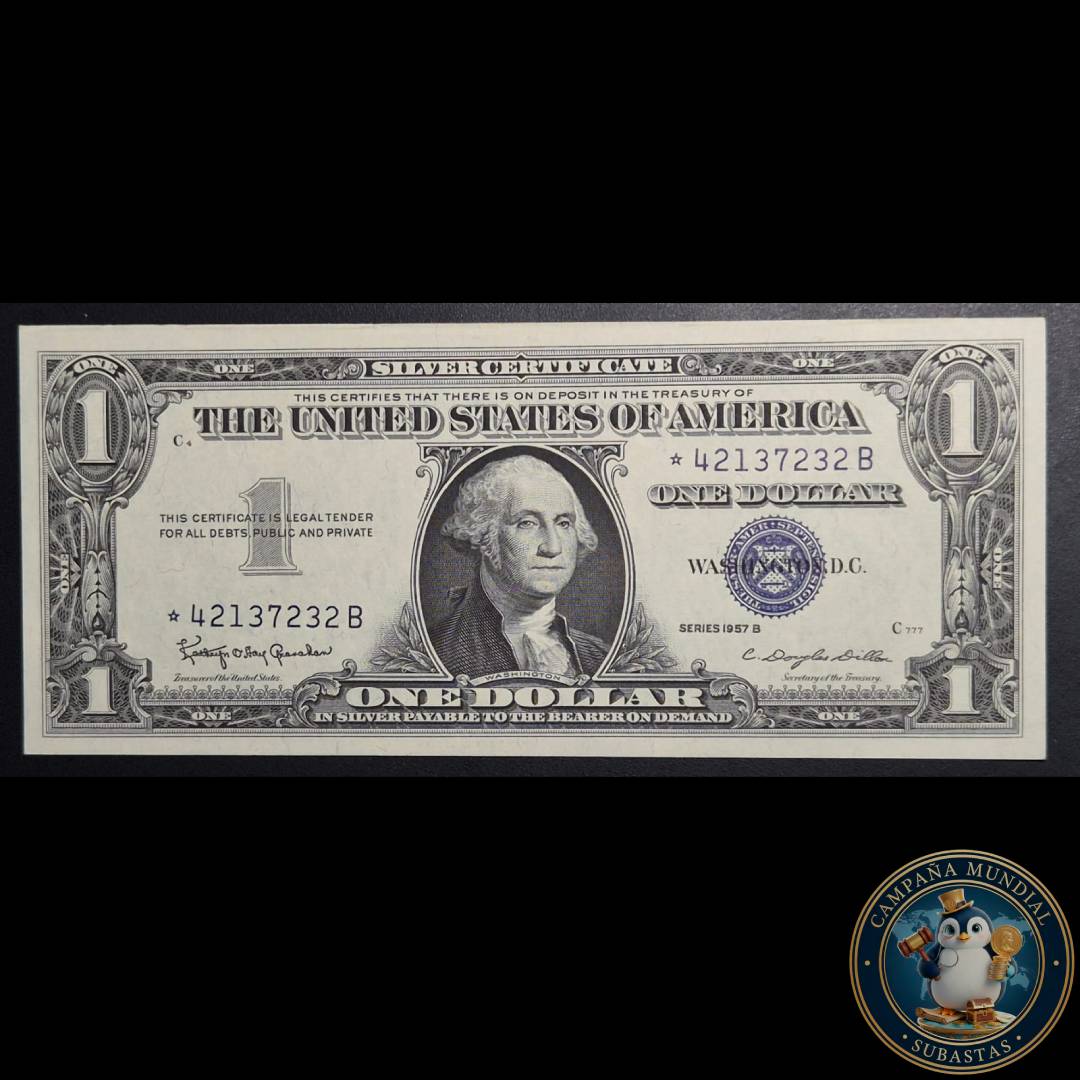 D824 .- BILLETE DE UN DÓLAR ESTADOUNIDENSE SERIE 1957 DE REPOCISIÓN.   UNC    USA