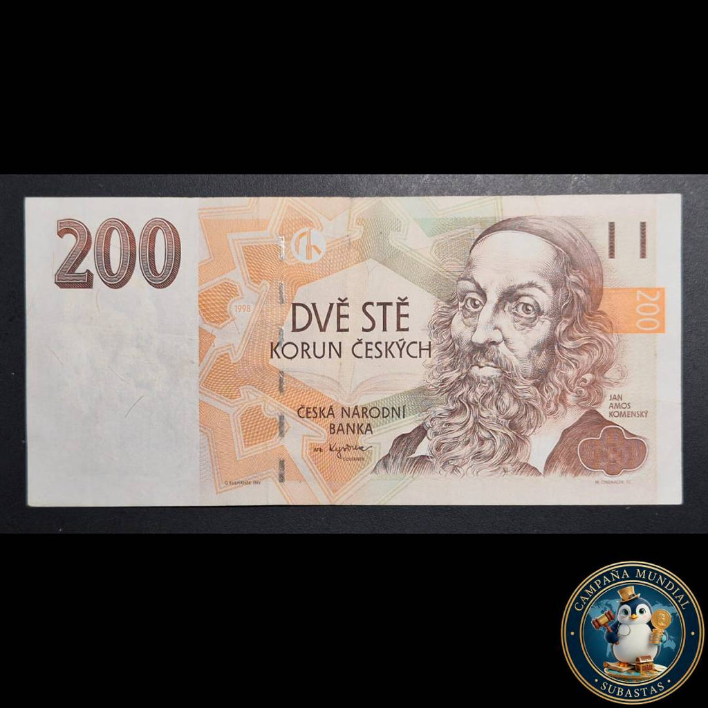 D825 .- BILLETE DE DOSCIENTAS (200) CORONAS CHECAS   XF- (AL CAMBIO ACTUAL SON $8.850 PESOS CHILENOS)      REPUBLICA CHECA