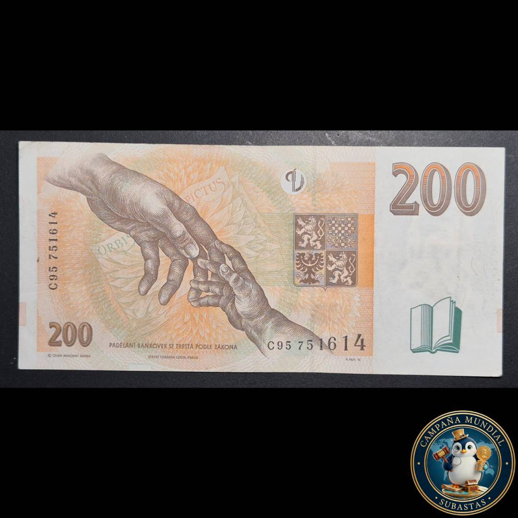 D825 .- BILLETE DE DOSCIENTAS (200) CORONAS CHECAS   XF- (AL CAMBIO ACTUAL SON $8.850 PESOS CHILENOS)      REPUBLICA CHECA