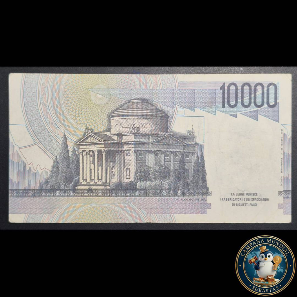 D826 .- BILLETE DE DIEZ MIL (1000) LIRAS ITALIANAS.  XF    ITALIA