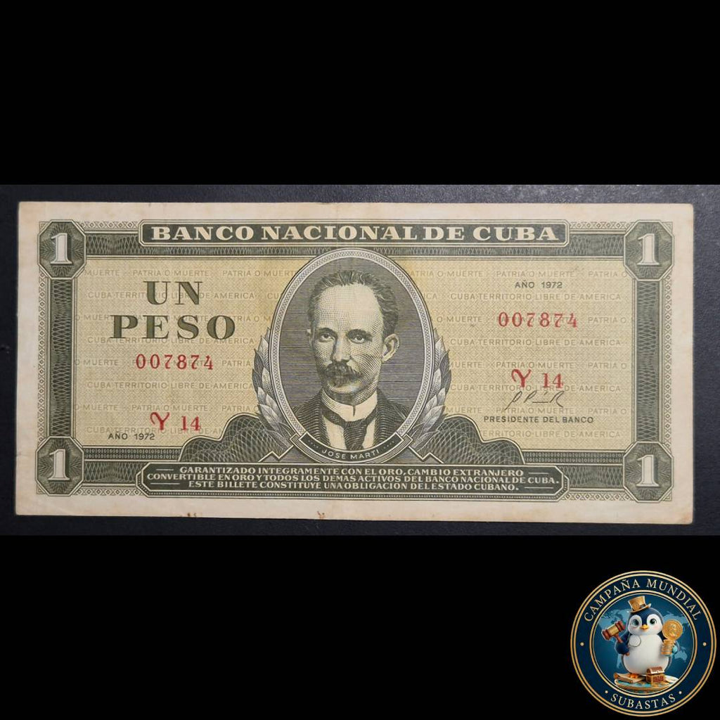 D827 .- BILLETE DE UN PESO CUBANO AÑO 1972    XF-      CUBA