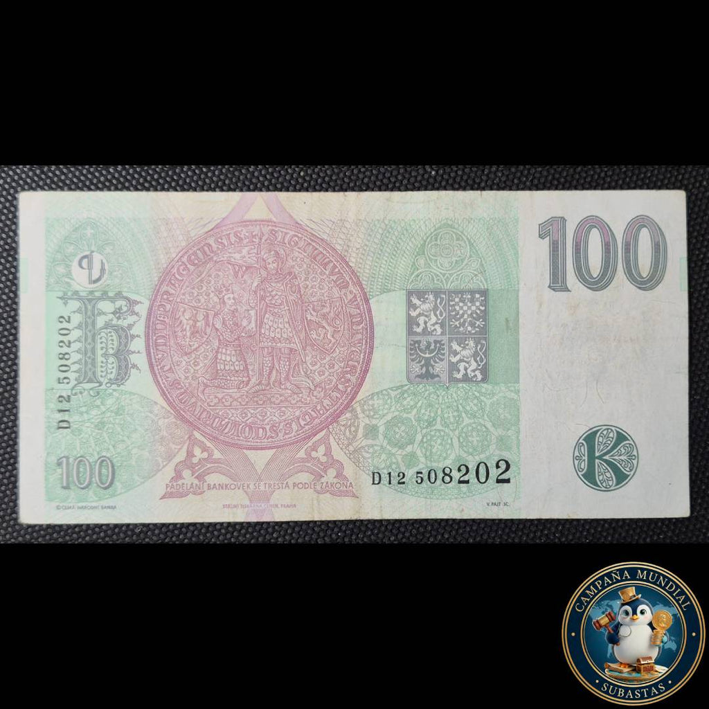 D837 .- BILLETE DE CIEN (100) CORONAS CHECAS   VF (AL CAMBIO ACTUAL SON $4.440 PESOS CHILENOS)      REPUBLICA CHECA