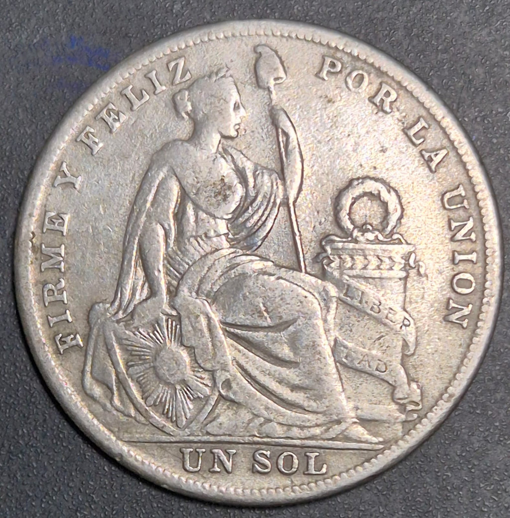 B624 .- MONEDA DE UN SOL PERUANO AÑO: 1925 PLATA 0,5   XF-    PERÚ