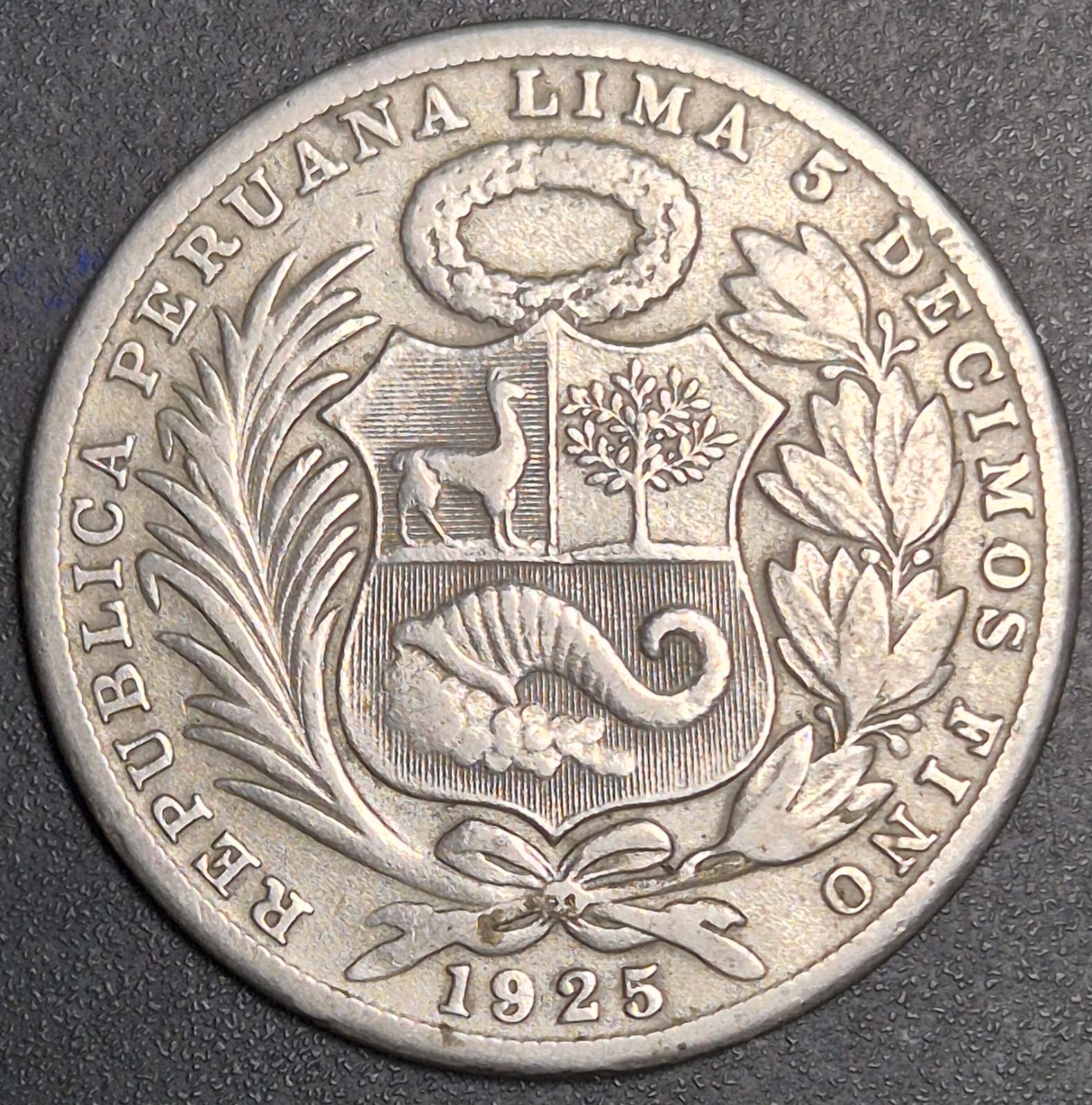 B624 .- MONEDA DE UN SOL PERUANO AÑO: 1925 PLATA 0,5   XF-    PERÚ