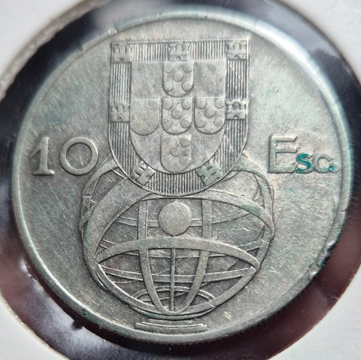 B628 .- MONEDA DE 10 ESCUDOS PORTUGUESES  PLATA   AÑO: 1854    PORTUGAL