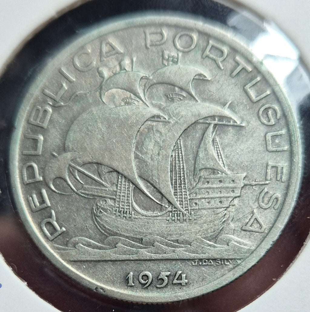 B628 .- MONEDA DE 10 ESCUDOS PORTUGUESES  PLATA   AÑO: 1854    PORTUGAL