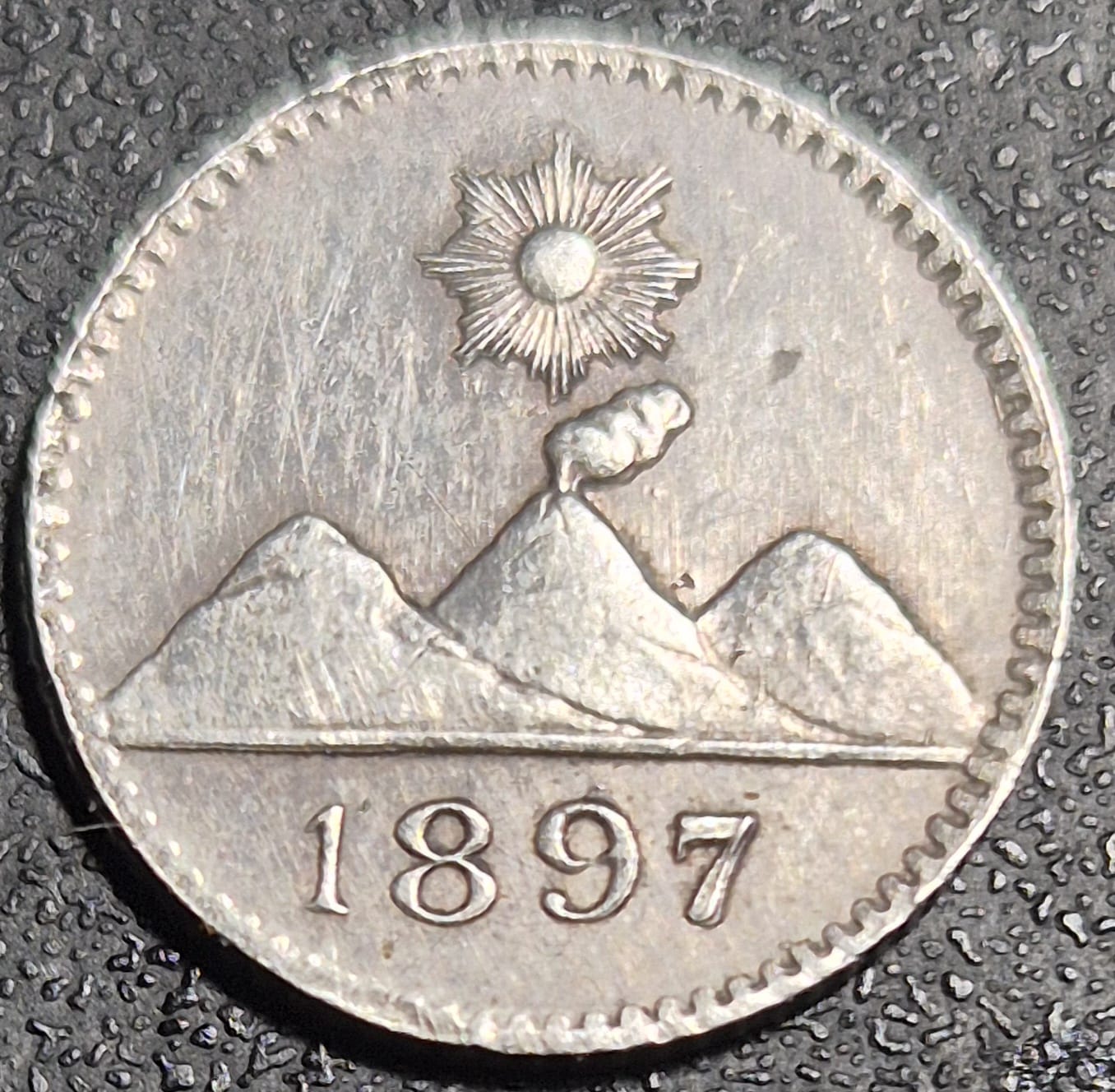 B635 .- MONEDA DE UN CUARTILLO(1/4) BOLIVIANO AÑO: 1897       XF    GUATEMALA